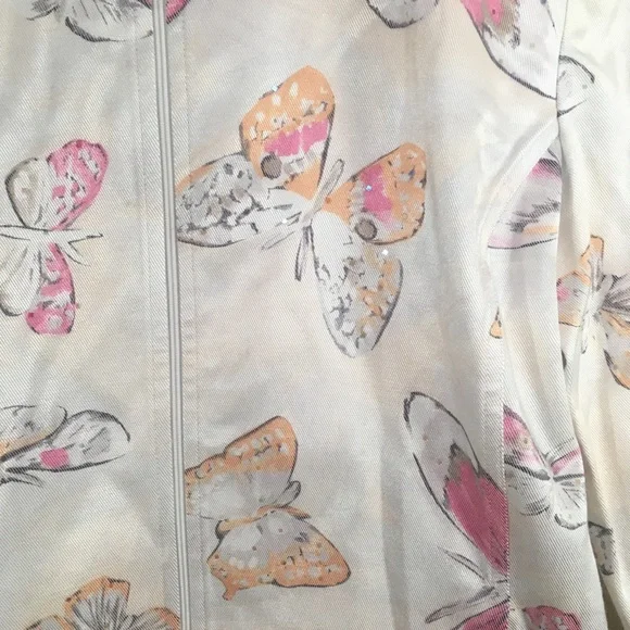 ST. John Sport Butterfly Zip Up Jacket Sequin Women’s Sz Medium‎ NEW